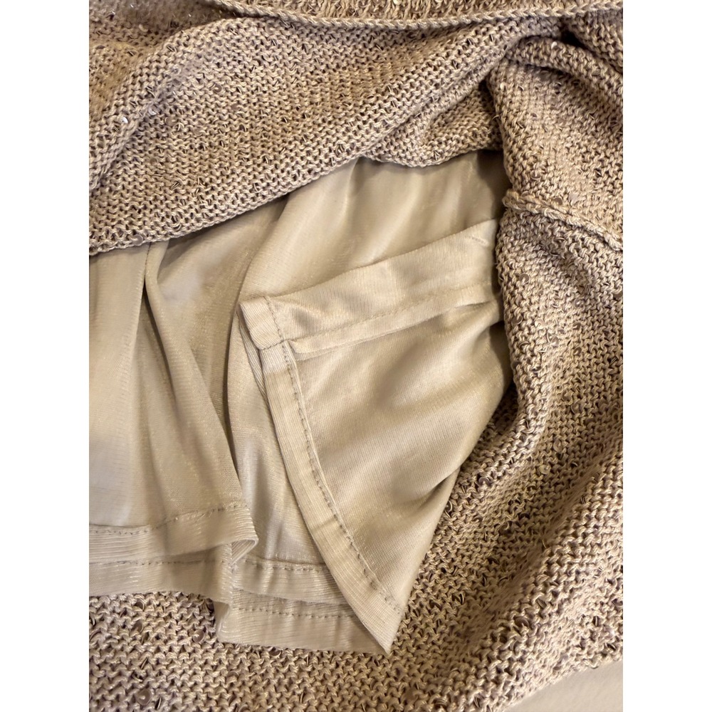 Sigrid Olsen Womens Sequin Linen Blend Sweater Pale Grey Large NWT Hand Knitted - Picture 8 of 9